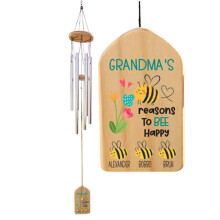 Cadeau personnalisé pour grand-mère, carillon unique à motif d'abeilles personnalisable, idéal pour un anniversaire ou la fête des mères, pour