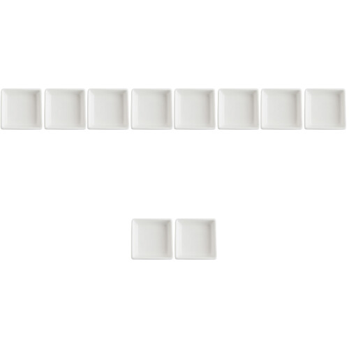10Pcs White Ceramic Snack and Condiment Plates Multipurpose Use 2