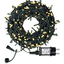 Festlige lyslenker til jul, værbestandige for utendørs bruk, uttrekkbar grønn ledning for allsidige design, 300 LED-pærer gir lyssterkt lys