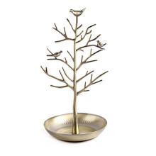 Organisateur de boucles d'oreilles en métal en forme d'arbre à oiseaux, présentoir à bijoux en métal galvanisé, gain de place, design créatif