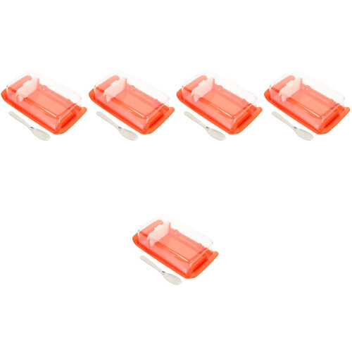 5Pcs Storage Container Orange with Cover and Convenient 2