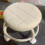 (White) Step Up Your Decor Game with a Trendy Round Rolling Stool 1