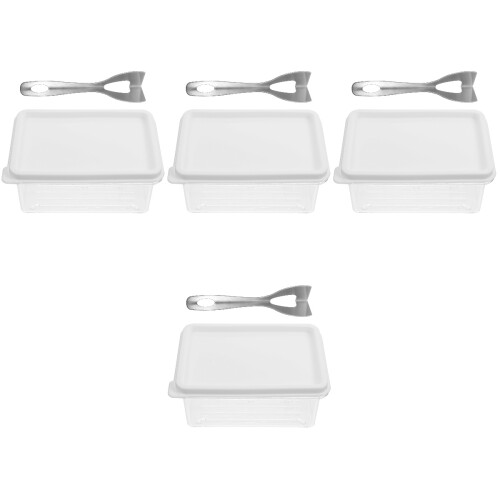 4Sets Dish with Lid and for Home Storage 1