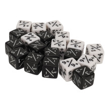 Ensemble de 20 jetons en plastique, 15,3 mm, jetons positifs/négatifs pour jeux de société et de mathématiques