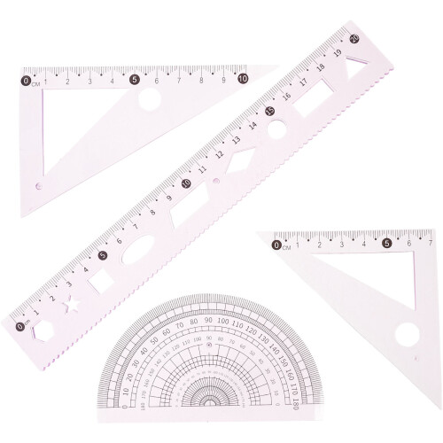 15Sets Lightweight Pink Plastic Drawing Triangle Rulers for Students 1