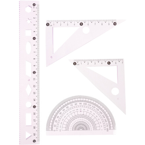 15Sets Lightweight Pink Plastic Drawing Triangle Rulers for Students 2