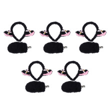 5Sets Schwarzes Tier Kostüm-Set Mit Schaf Haarreif Und