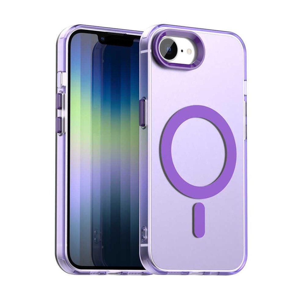For Compatible With Iphone 16E Candy Magsafe Pc Hybrid Tpu Phone Case,,For Compatible With Iphone 16E Purple 9482726208068