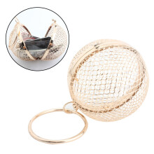 Metall Abendtasche Damen Schultertasche Round Clutch Gold