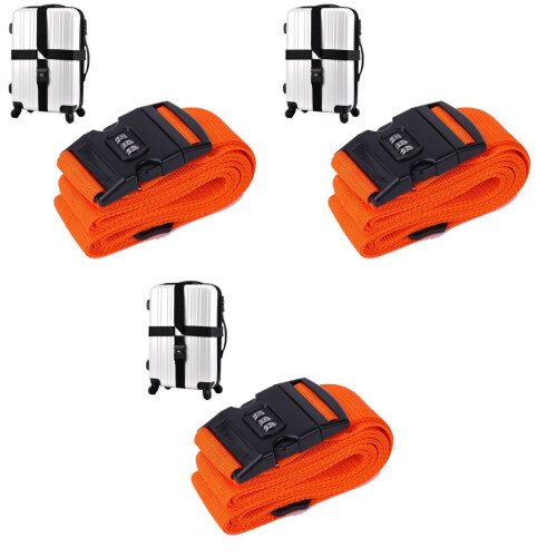 3Pièces Sangles Lourdes Orange Pour Fermoirs Sécurisés 1