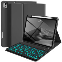 Compatibel met iPad 10e generatie (2022) 10,9 inch hoes + afneembaar Bluetooth-toetsenbord, dun en licht ontwerp, ingebouwde penhouder, witte