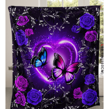 Dream Butterfly Floral Flannel Blanket Soft Warm 150x200cm