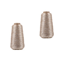 ETEREAUTY Golden Metallic Cotton Yarn, Ideal for Scarves and Hats, 2Pcs