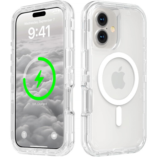Διαφανής θήκη iPhone17 συμβατή με MagSafe: Τριπλής στρώσης μαγνητική, ανθεκτική σε