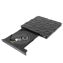 Čierna plastová externá DVD mechanika USB 3.0 pre počítače, nie je potrebný ovládač