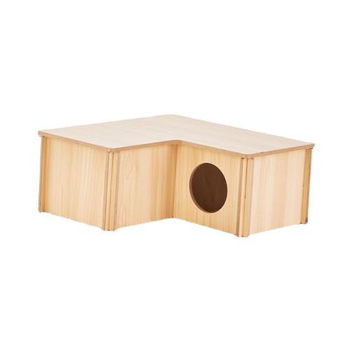 Wooden Hamster Hideout for Small Animals Three-Room