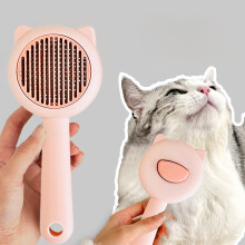 Escova para gatos para remoção de pelos soltos, escova autolimpante para gatos domésticos, remove suavemente pelos soltos, ferramenta de massagem
