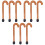 9Pcs Coffee Patterned Inflation Walking Sticks Decorative Crutches Set 3