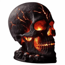 Realistisk hodeskalle LED-bordlampe Batteridrevet Halloween-dekor Spøkelseshus Gotisk gave Skummel atmosfære Skumlelys for temafester
