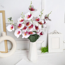 Flor de simulación WZXPWT, arreglo de orquídeas artificiales, decoración floral artificial, flores de Phalaenopsis de seda para decoración del