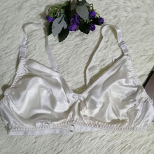 Dunne zijden damesbeha, effen, zonder beugel, beha met zachte cups, maten 36C, 38C, 40C, 44C, 42C