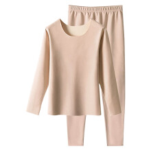 asdoklhq Thermisch ondergoed voor dames, casual effen trui met ronde hals, hoge elasticiteit, warmhoudend, ondergoedsets, kaki 2X
