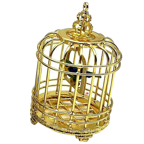 3Pcs Tiny Golden Birdcage Mini House Accessory Simulation Decor 1