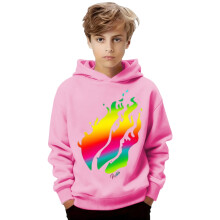 Kids Flame Hoodie Lightweight Pullover Sweatshirt Fire Print