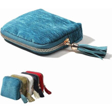 Portable Velvet Jewelry Organizer Bag with 5 Compartments, Secure Zippered Pockets for Necklaces & Accessories – Ideal Gift for Women