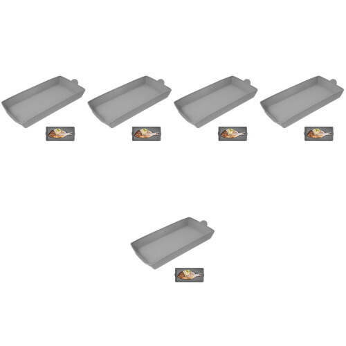 5Pcs Durable Grey Baking Trays for Oven Storage Reusable Kitchen Set 2