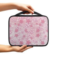 Étui de Bible imprimé fleurs de cerisier pour femmes – Grand étui de Bible zippé avec poignée, sac de Bible élégant compatible avec les