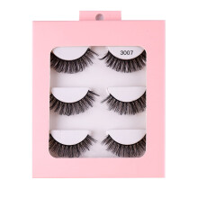 3 Paar künstliche Wimpern aus Synthetik – geschwungen, dicht und natürlich wirkend, kompakte Packung für tägliches Make-up und Reisen