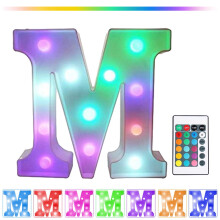 Bunte LED-Leuchtbuchstaben mit Fernbedienung – Batterie-/USB-betrieben, geeignet für Hausbar, Hochzeits- und Partydekoration