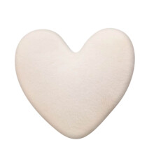 Valentine's Day Heart Pillow, 15.7" Velvet Decor Cushion for Sofa, Bedroom, Wedding – White