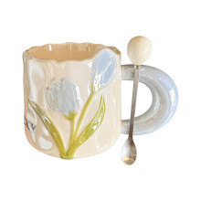 Mug isotherme à double paroi, tasse de petit-déjeuner mignonne et élégante pour femme, tasse en céramique pour la maison, tasse à café ou à