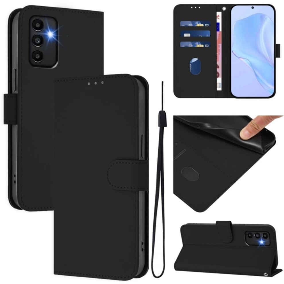 Wallet Case Compatible With Samsung Galaxy A13 4G Â Pu Leather Magnetic Flip Folio With 3-Card Slot & Wrist Strap, Black 9482726209010