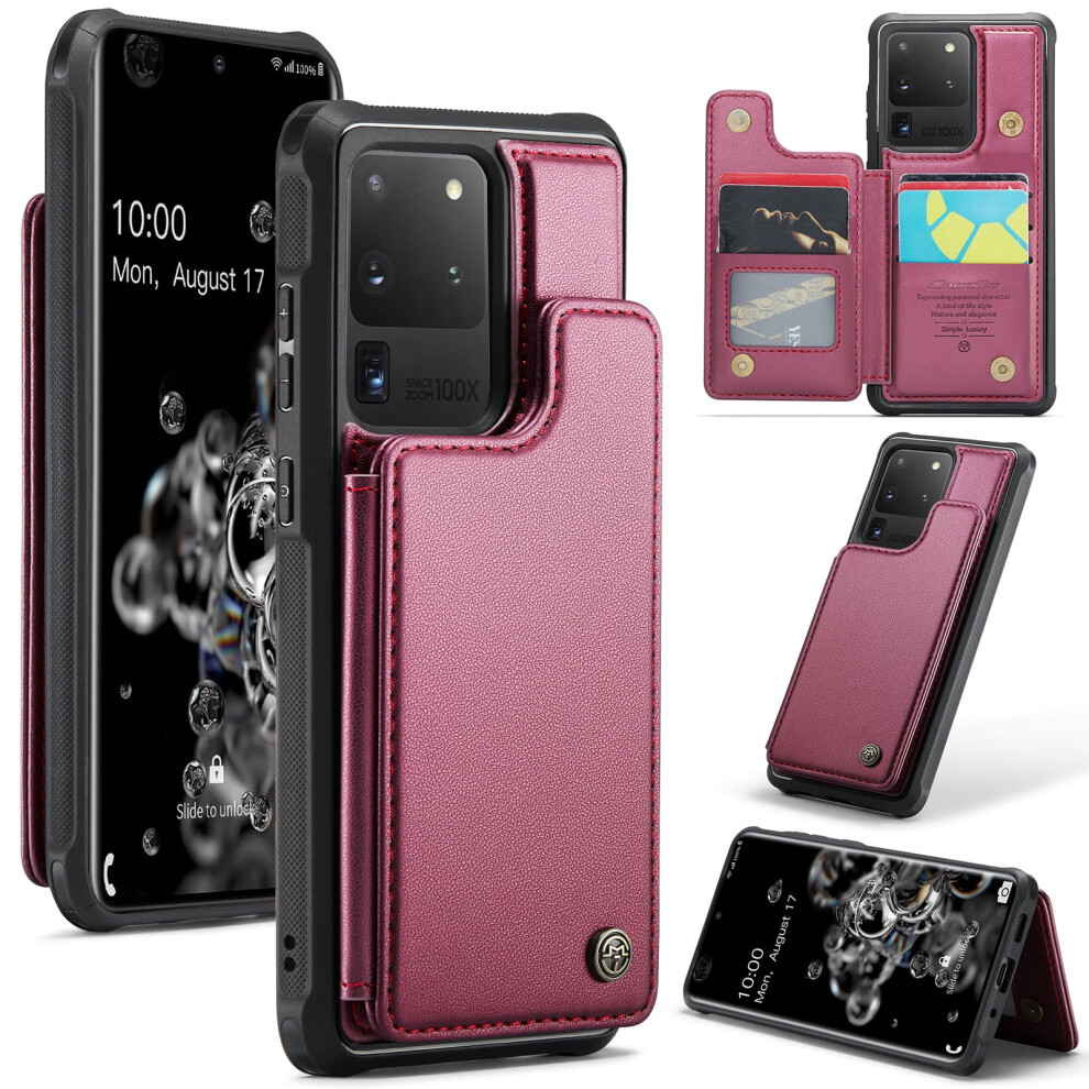 Caseme Leather Wallet Case For Compatible With Samsung S20 Ultra Â Rfid Blocking, Magnetic Clasp, Kickstand, Shockproof 9327961814226