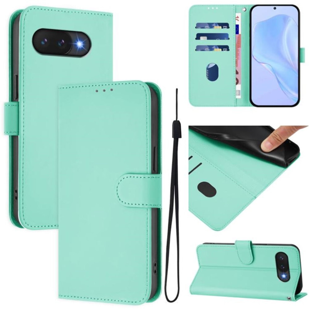 Wallet Case Compatible With Google Pixel 8A Â Pu Leather Magnetic Flip Folio, 3-Card Slot & Wrist Strap, Mint Green 9482726208983