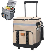 Glacière souple à roulettes de 35 L (60 canettes) avec poignée, étanche et pliable – Idéale pour la plage, les pique-niques, le camping et les