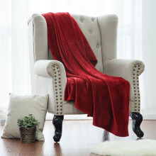 Fleece Throw Blanket for Couch Red - Lightweight Plush Fuzzy Cozy Soft Blankets and Throws for Sofa, 60x82 inches