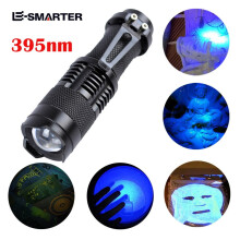 395nm UV Blacklight-lommelykt – fiolett LED-lommelykt for rettsmedisin, skorpionjakt og fluorescerende deteksjon, aluminiumshus, justerbar fokus,