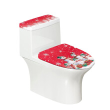 Ensemble de 2 couvercles de toilette en forme de U, motif bonhomme de neige et flocons de neige, compatible avec toutes les formes de toilettes.