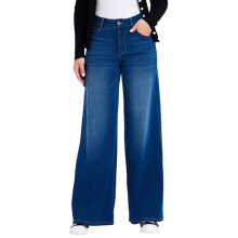 Women's Straight Leg High Waisted Stretch Jeans Dark Blue