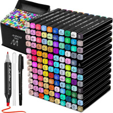 Dual Tip Alcohol Markers for Coloring, Sketching,Drafting Illustration Markers,Quick Dry,120 Colors