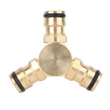 Adaptateur de tuyau d'arrosage, raccord rapide en T en laiton, haute fiabilité, pour jardin, terrasse, pelouse ou porche.