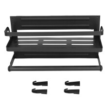 Functional Magnetic Spice Rack, Space Saver Kitchen Storage for Refrigerator Organizer, Black Wrought Iron Multiuse Magnetic Shelf with Strong