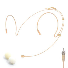 Double Earhook Headset Mic Headworn Microphone for compatible with Sennheiser Wireless Beige