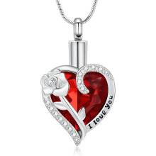 Rose Flower Urn Necklace for Ashes Keepsake Jewelry