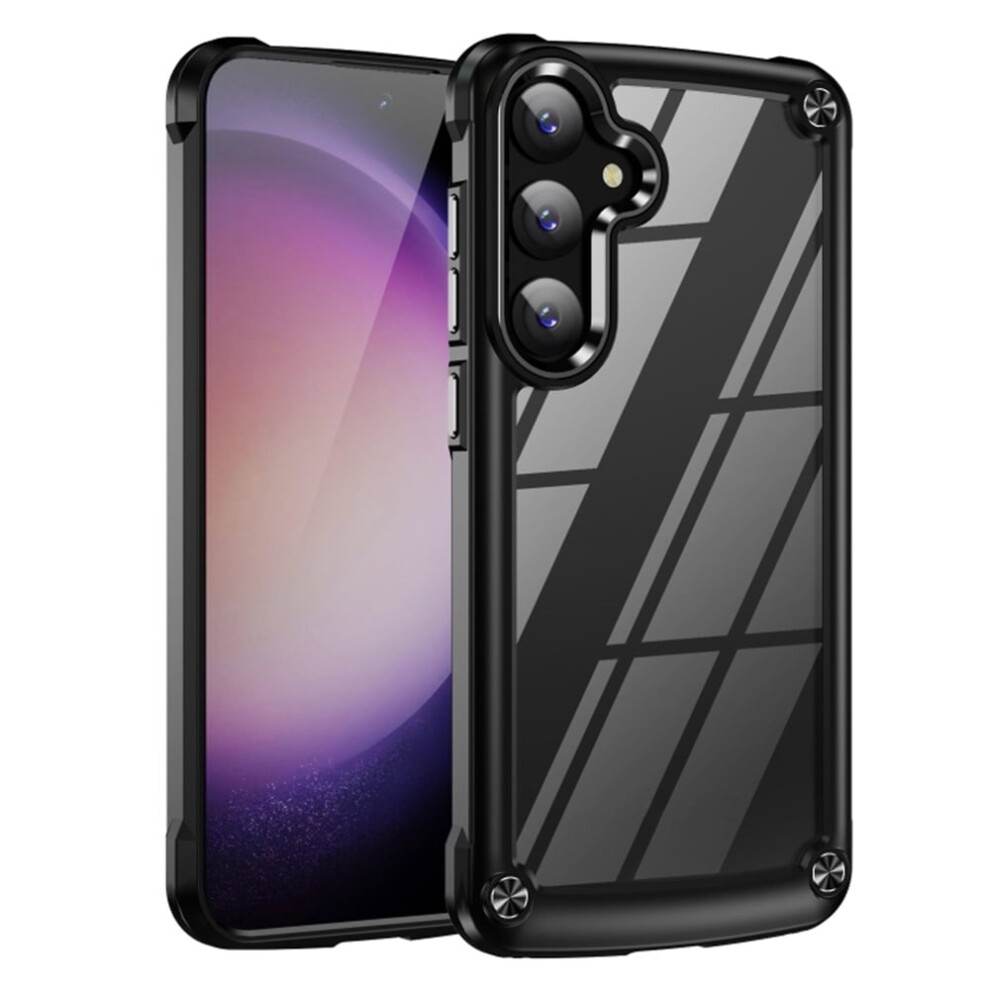 Samsung Galaxy S24 (6.2") Case Â Four-Corner Airbag, Electroplated Lens Protection, Hard Clear Scratch-Resistant Back, Black 9193271165330