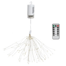 Mesmerizing Radiance, Battery Operated Copper Wire Lights, Waterproof Firework String Lights, Dimmable Starburst Decorative Lighting, Outdoor Hanging